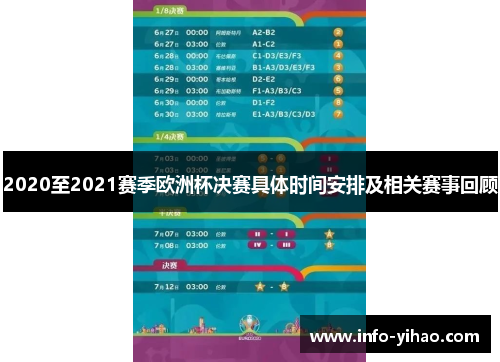 2020至2021赛季欧洲杯决赛具体时间安排及相关赛事回顾